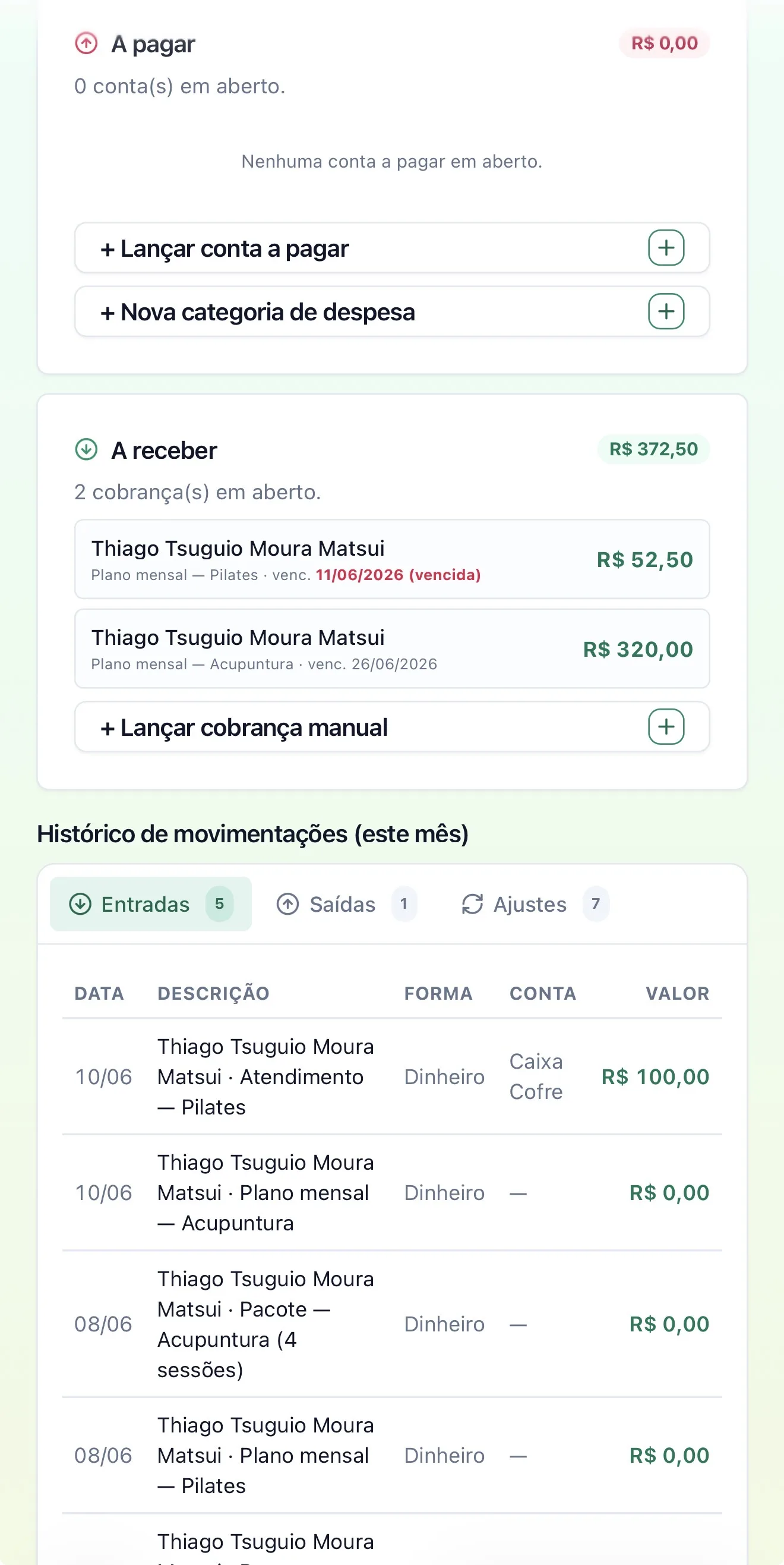 Financeiro detalhado